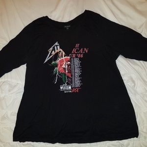 Torrid 3/4 sleeve mesh inset graphic tee size 3